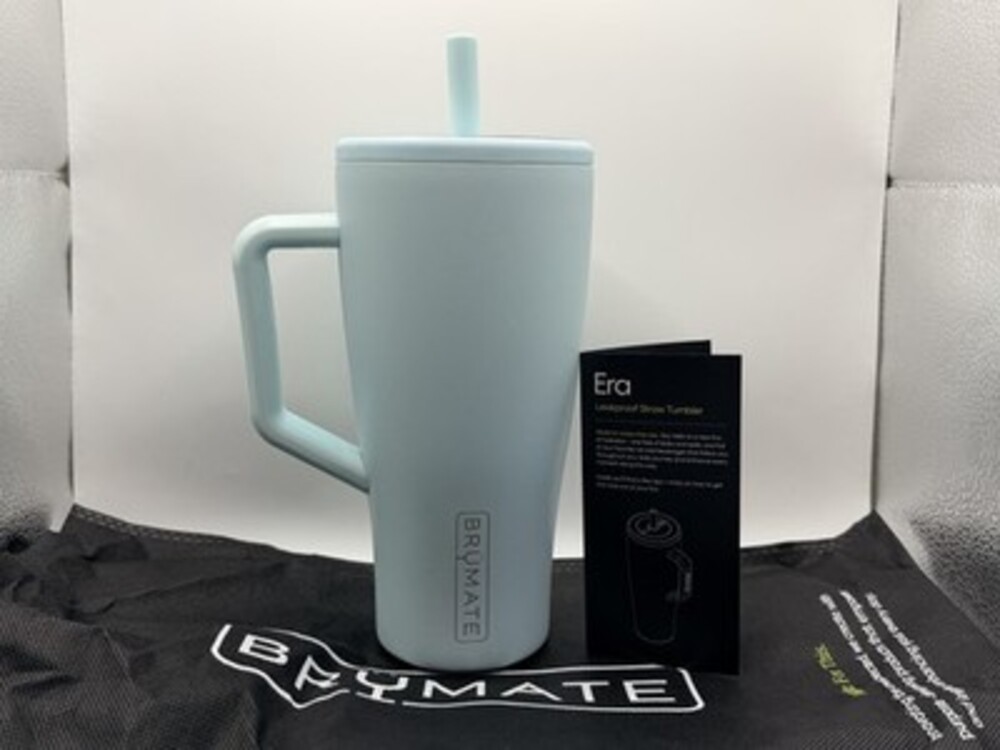 BrüMate Era Leakproof Straw Tumbler 30oz Light Blue With Lid, Straw, Handle